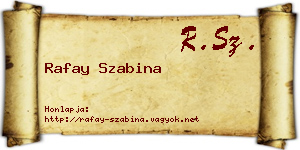 Rafay Szabina névjegykártya